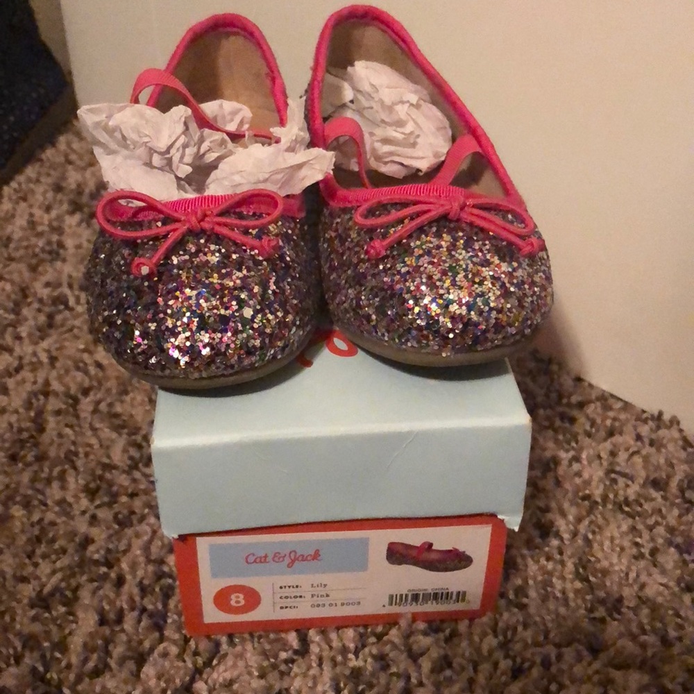 Worn 1 time size 8 toddler girl flats